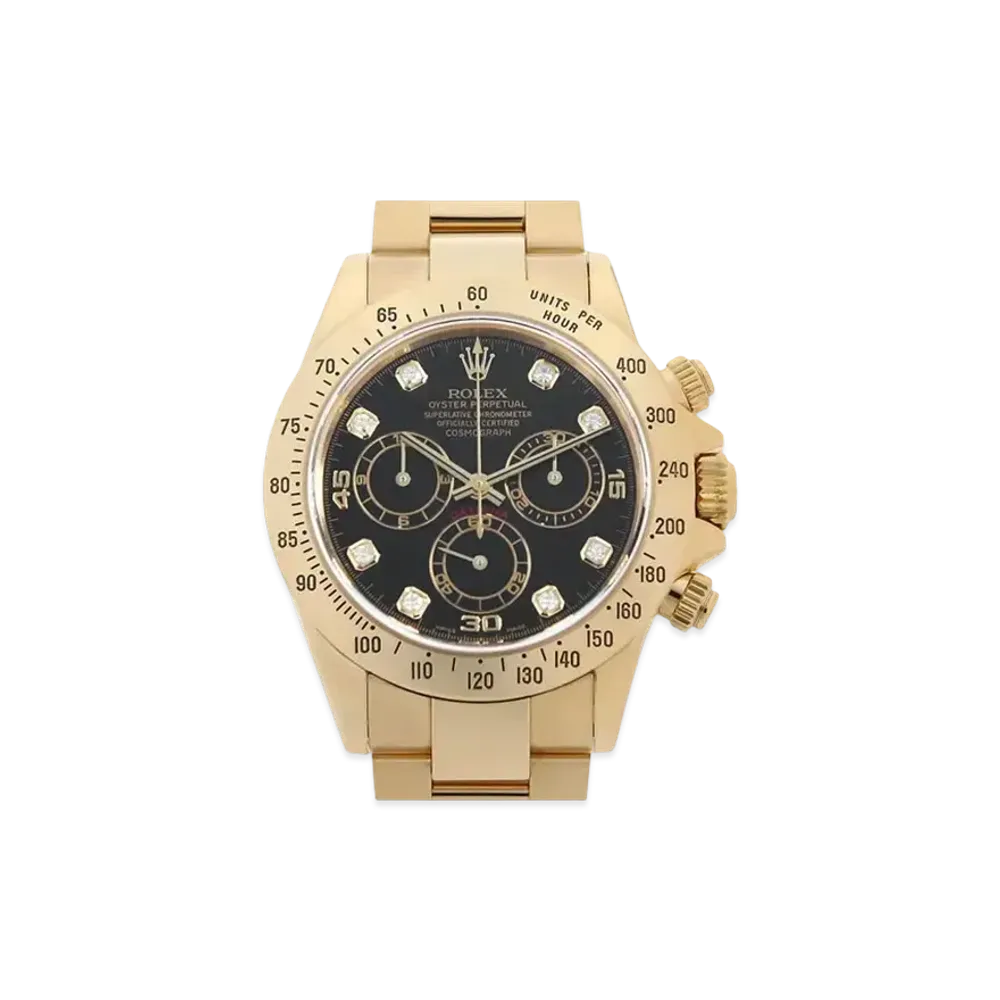 ROLEX Cosmograph Daytona 8P Diamonds "Black/Yellow Gold"