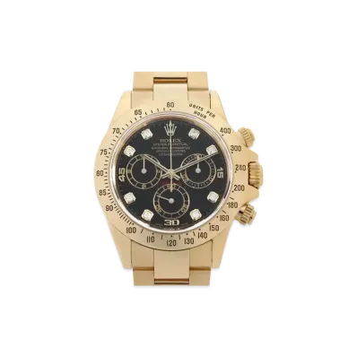 ROLEX Cosmograph Daytona 8P Diamonds "Black/Yellow Gold"