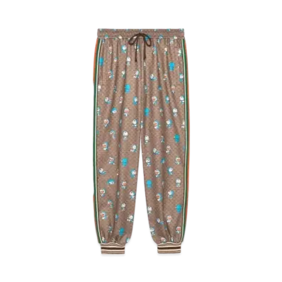 GUCCI x Doraemon GG Pattern Sherry Line Track Pants "Beige"