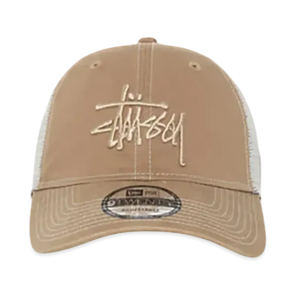 Stussy New Era 9Twenty Washed Basic Trucker "Khaki"