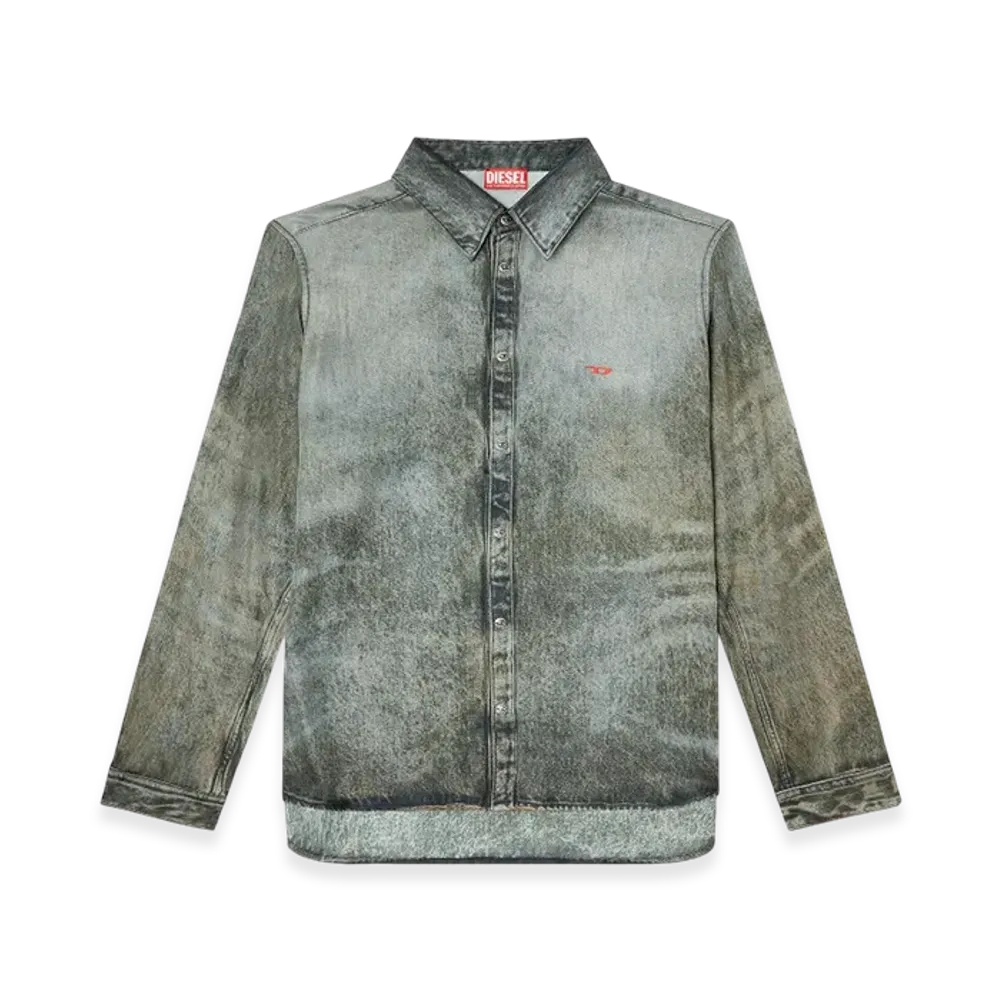 Diesel S-Simply-Lkct Shirt In Denim-Look Viscose "Black"
