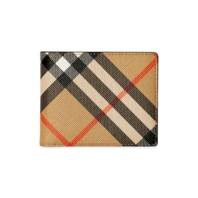 Burberry Check Slim Bifold Wallet "Sand"