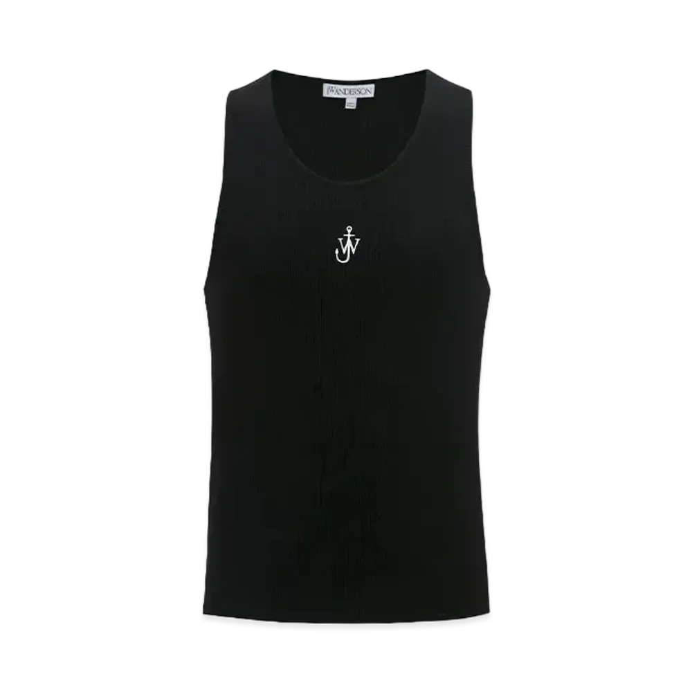 JW ANDERSON Tank Top With Anchor Logo Embroidery "Black"