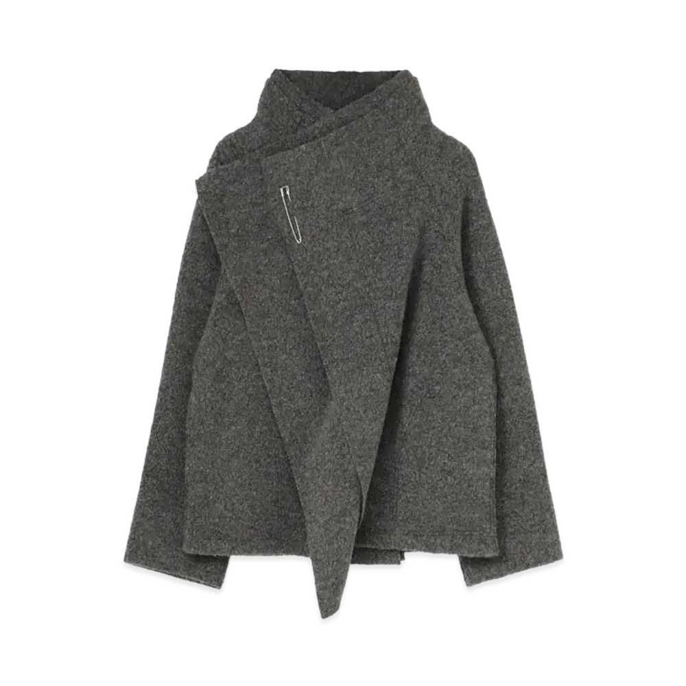 Yohji Yamamoto Y's WOOL POLYESTER PILE ASSYME CARDIGAN "Gray"
