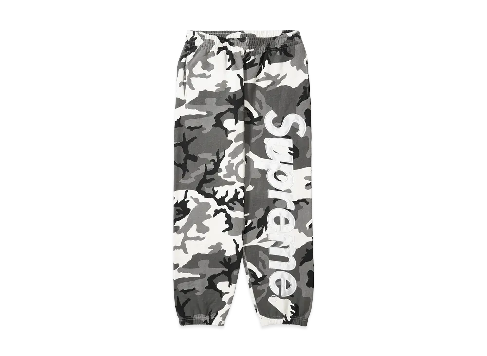 Supreme Satin Applique Sweatpant "Snow Camo"