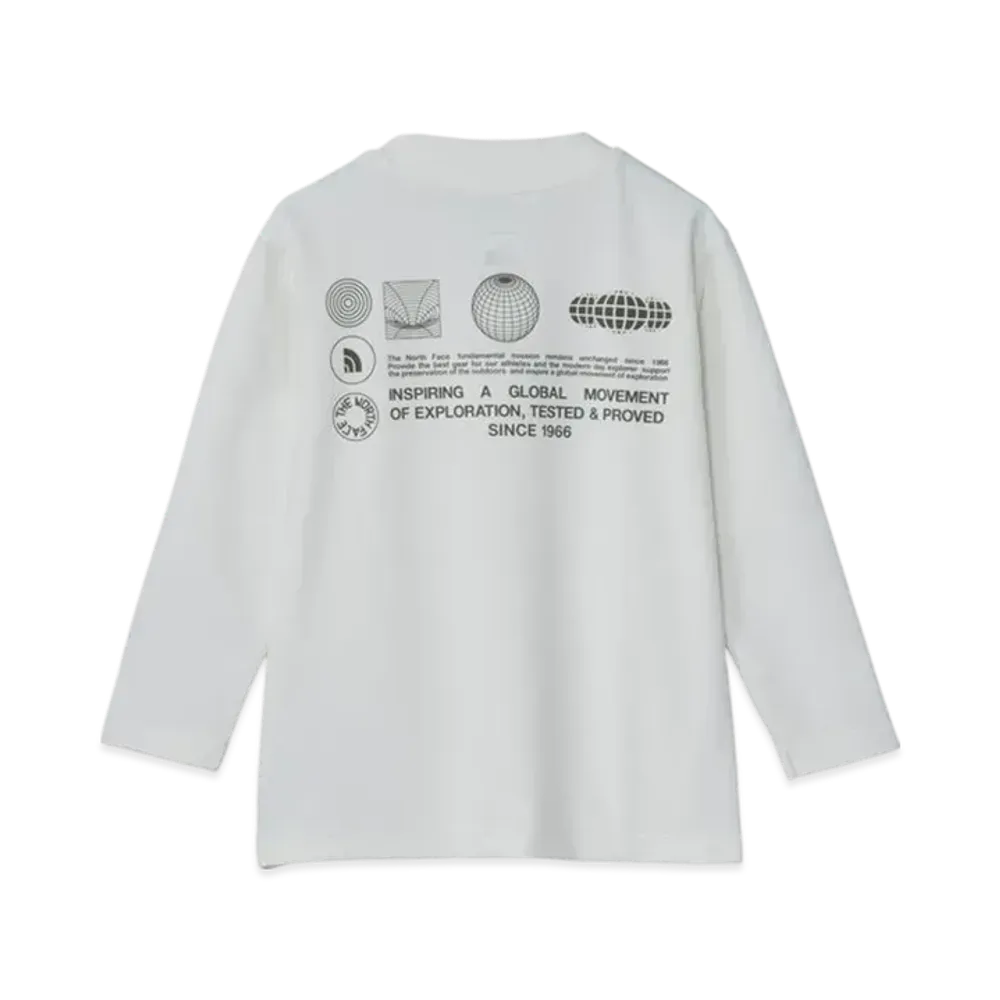 The North Face Kids Toddler Long Sleeve Sunshade Tee "White Dunes"
