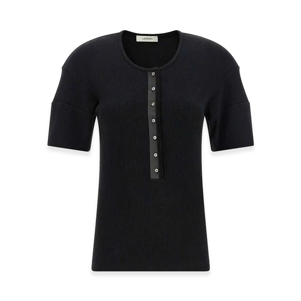 LEMAIRE Women's henley Sweater "Black"