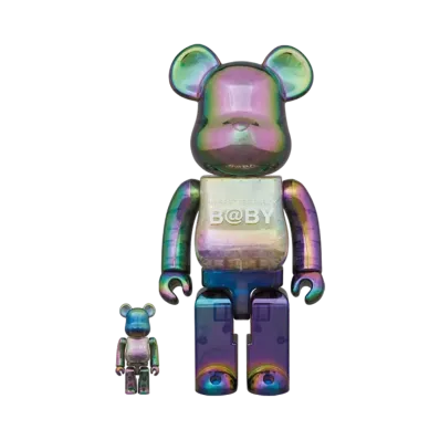 Bearbrick MY FIRST B@BY CLEAR BLACK CHROME Ver. 100% & 400%