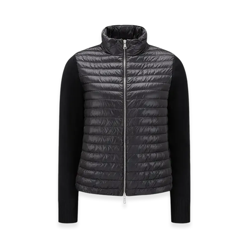 MONCLER Padded Wool Zip-Up Cardigan "Black"