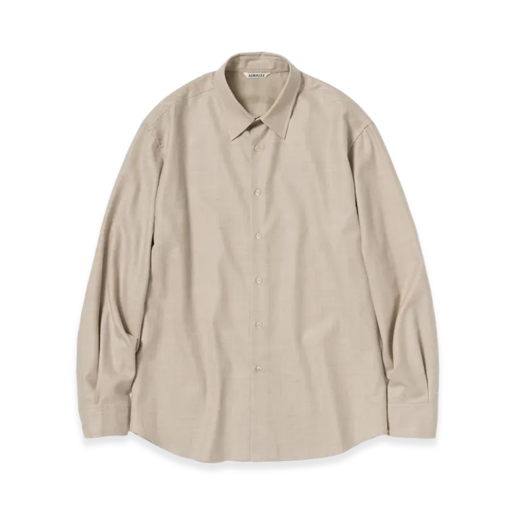 AURALEE Super Light Wool Shirt "Top Beige"