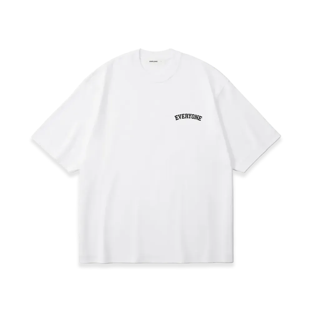 everyone Collegiate Logo Tee Shirt "White/Black"