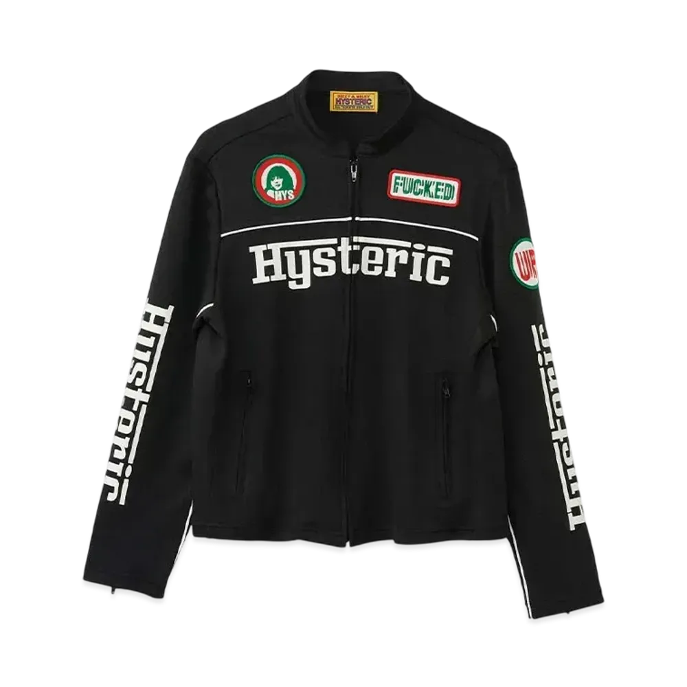 HYSTERIC GLAMOUR Circle Girl Patch Racing Jacket "Black"