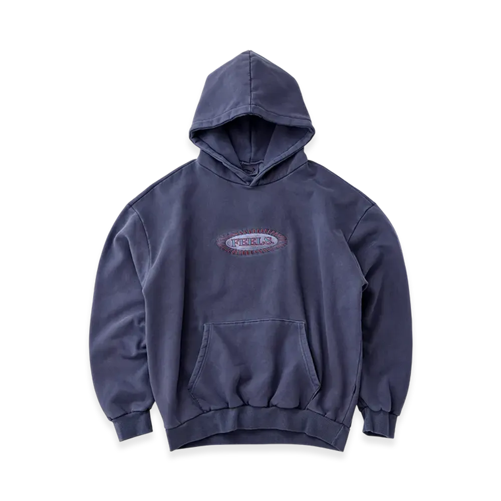 FEELS. Pigment Dye Hoodie "Navy"