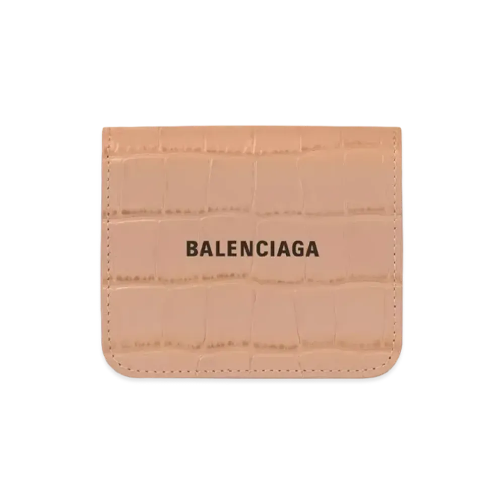 BALENCIAGA Cash Flap Coin And Card Holder "Beige"