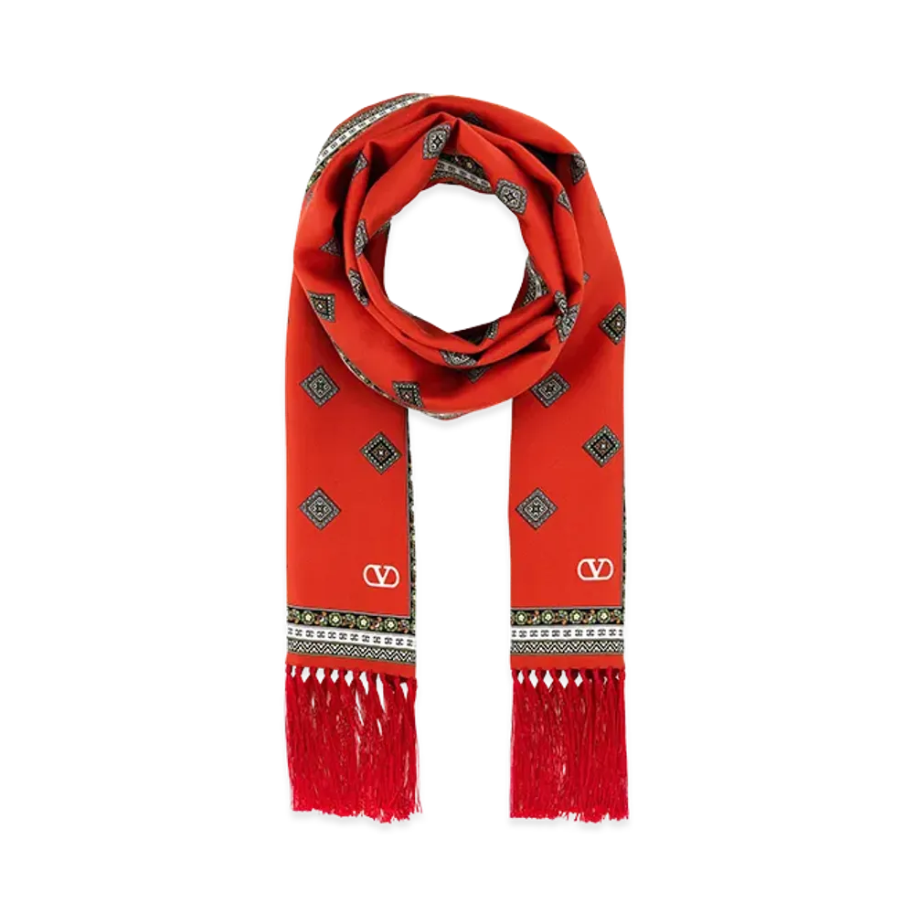 Valentino Silk Bandeaux Chamber Foulard "Printed"