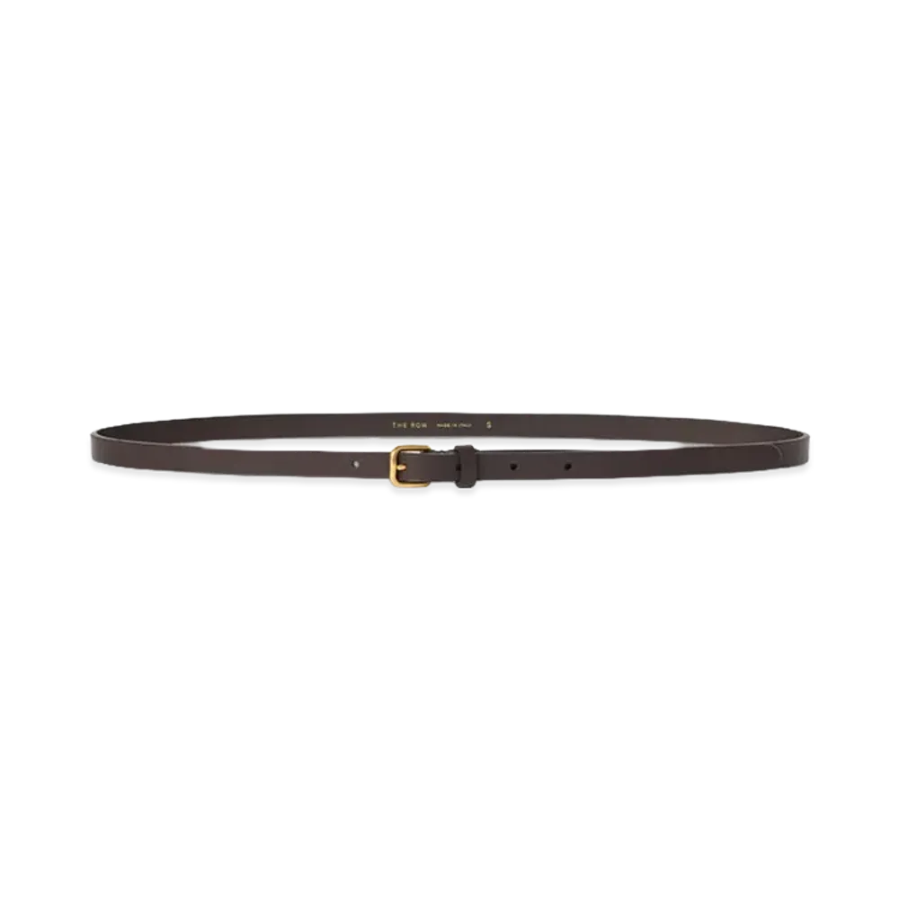 The Row Women's Mini Leather Belt "Dark Brown"