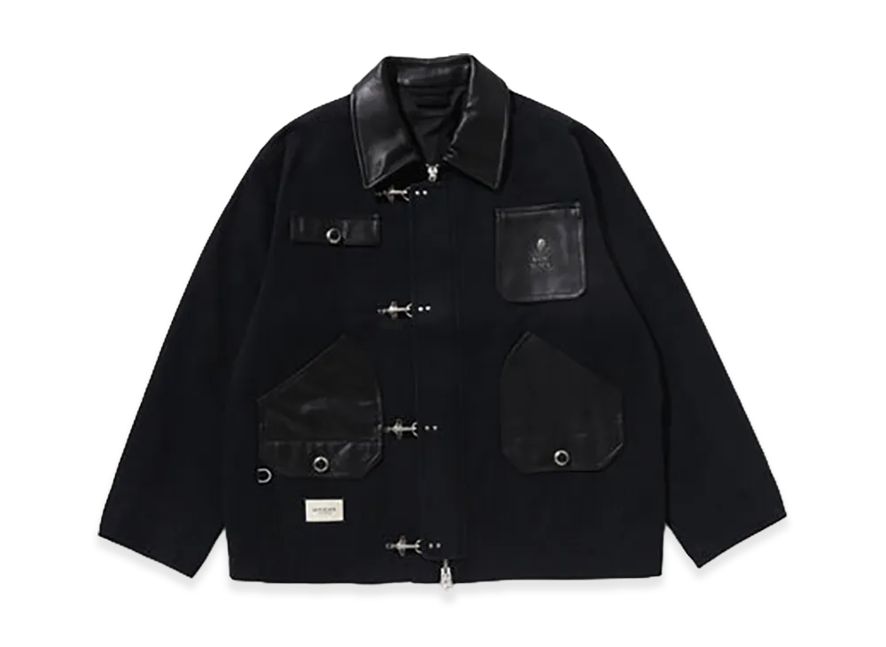 A BATHING APE Bape Black Washed Chore Work Jacket "Black"