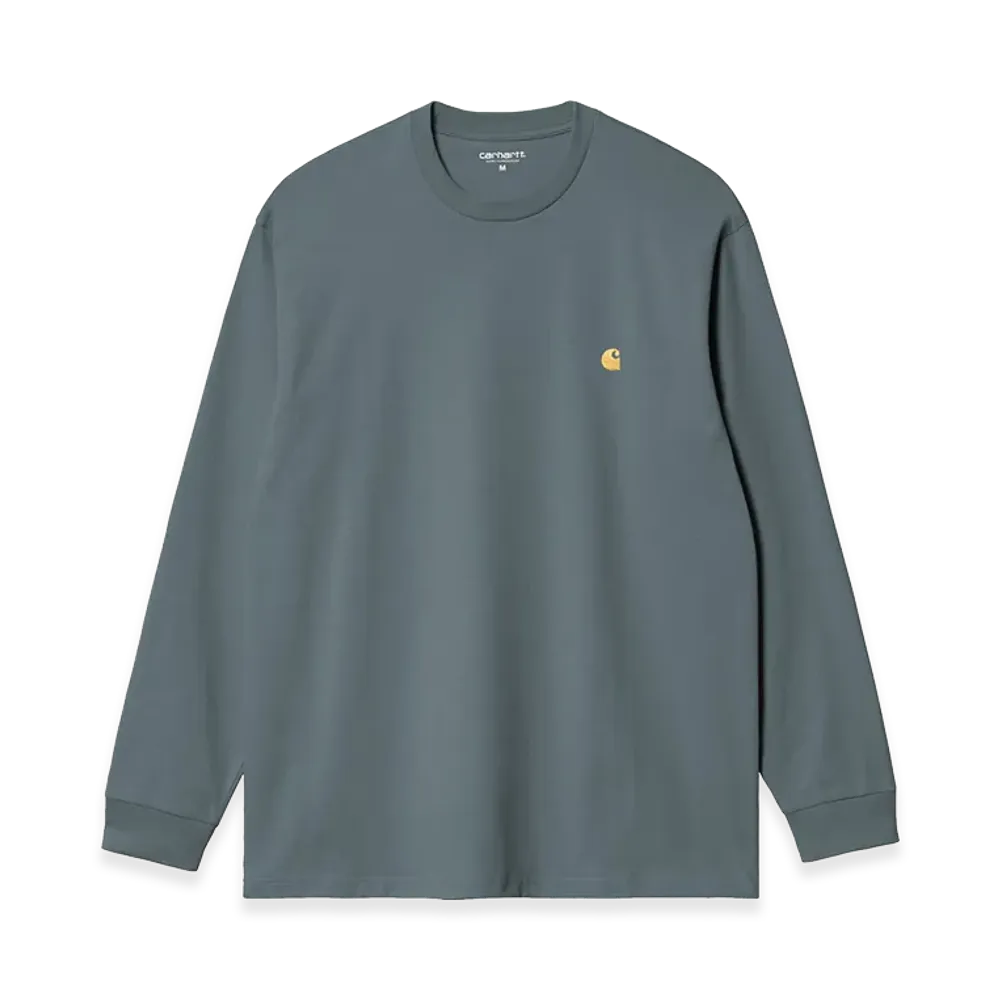 Carhartt WIP L/S Chase T-Shirt "Cozy Blue/Gold"