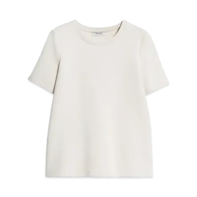 Max Mara Fianco Scuba Jersey Logo T-Shirt "Beige"