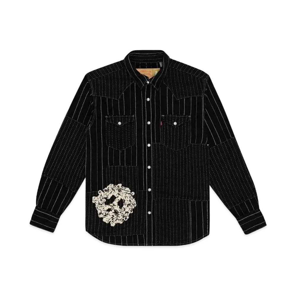 DENIM TEARS Peace Patchwork Western Button Up "Black"