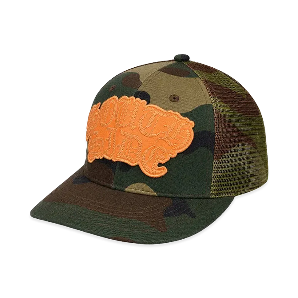 BREATH Faux Leather Patch Mesh Cap "Camo"