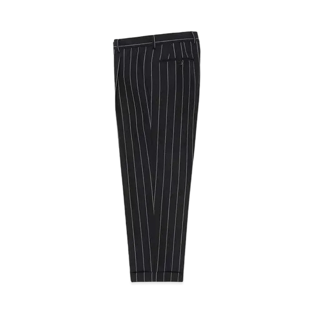 WACKO MARIA DORMEUIL Stripe Pleated Trousers Type-2 "Black"
