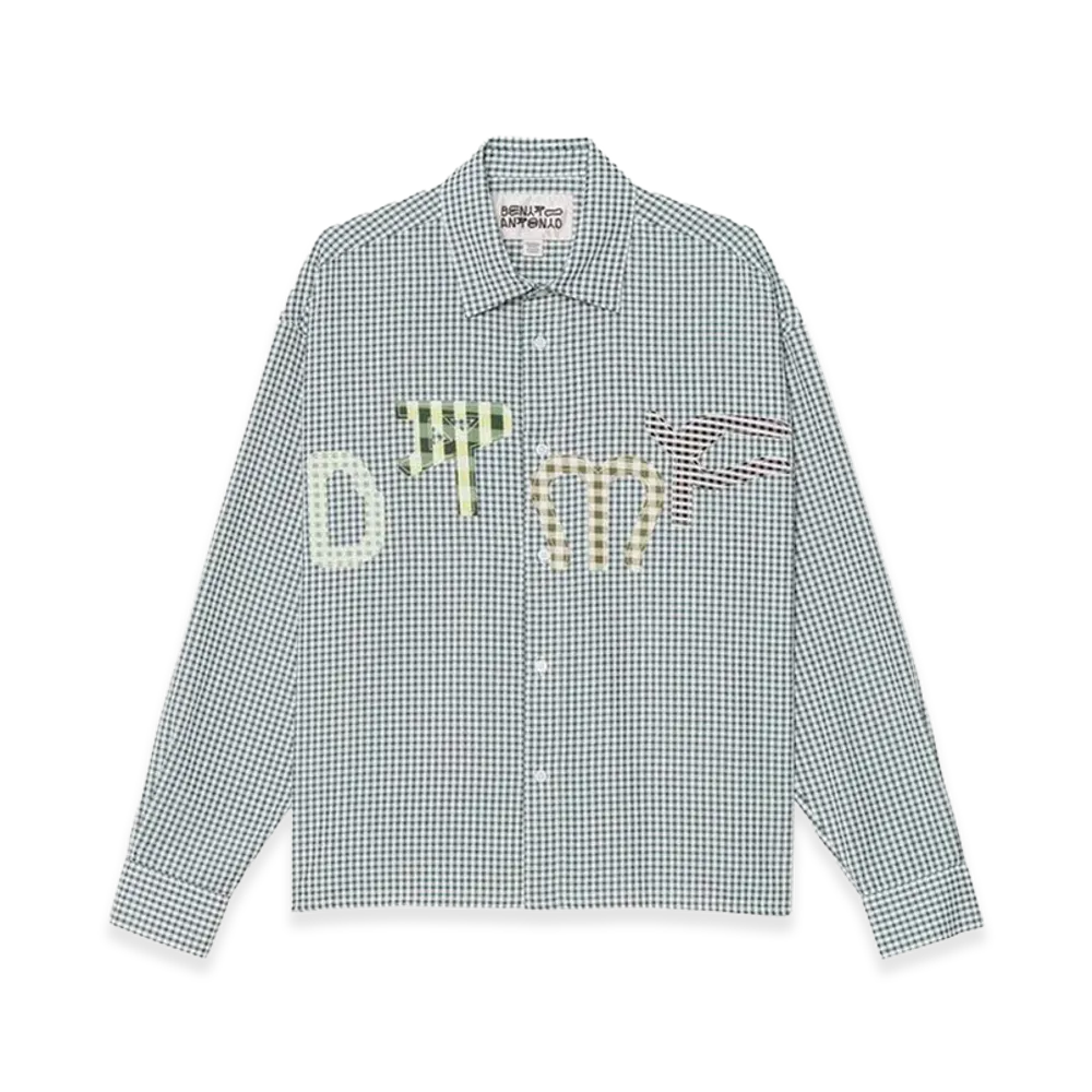 ZARA x Bad Bunny Benito Antonio Check Shirt with Patch DTMF "White/Green"