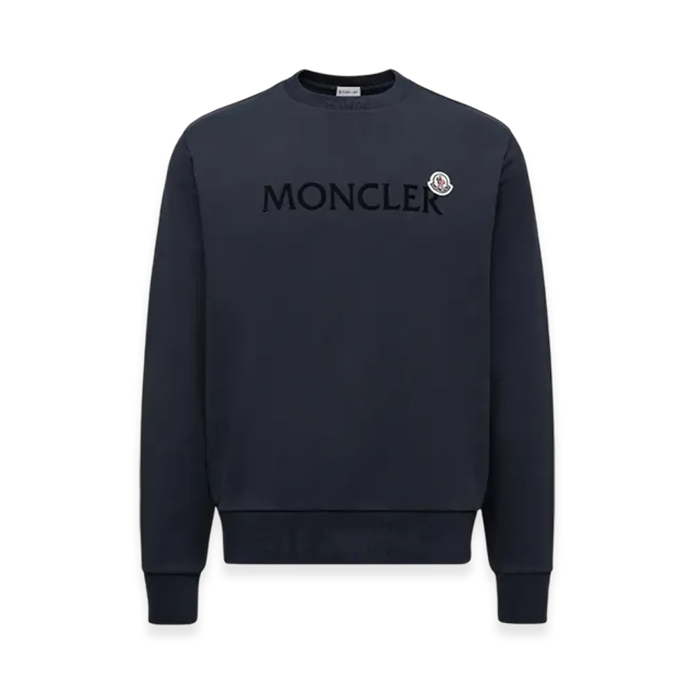 MONCLER Logo Cotton Sweatshirt "Night Blue"