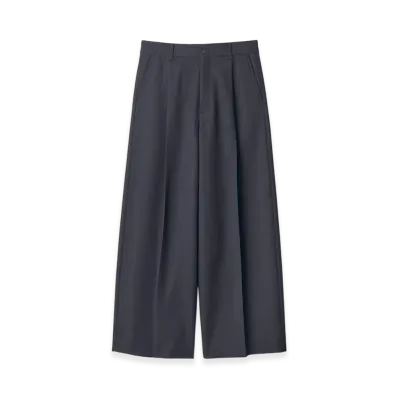 ssstein Wool Kersey Extra Wide Trousers "Dark Navy"