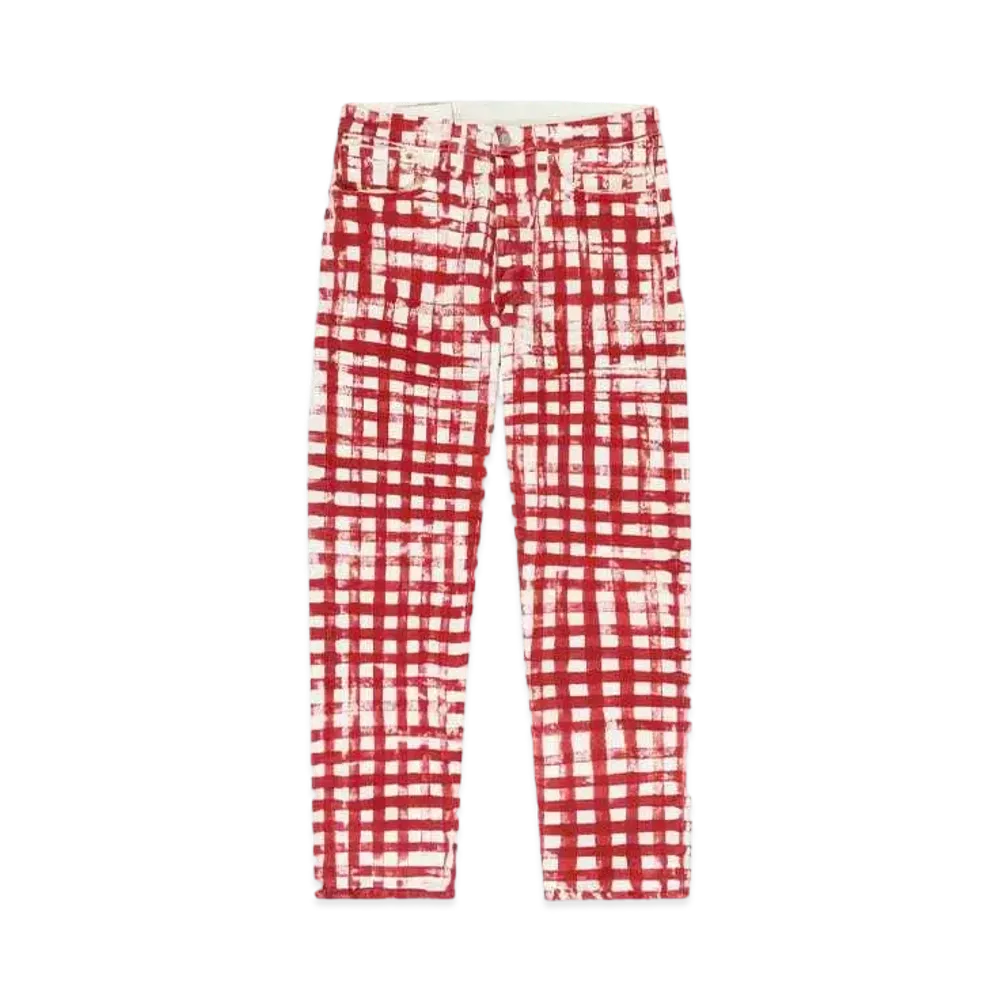 DENIM TEARS x Levi's Hand Painted Picnic Plaid 501 "Red"