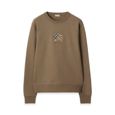 Burberry EKD Check Cotton Sweatshirt "Clay Brown"