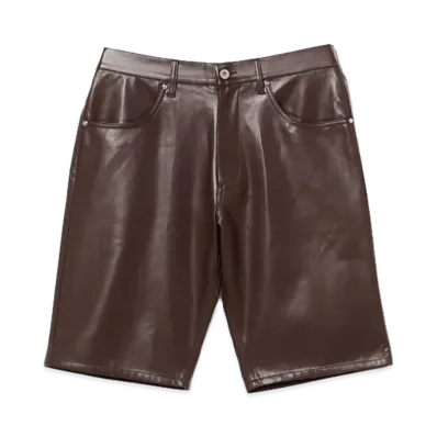 BEAMS FUTURE ARCHIVE Leather Like Shorts "Brown"