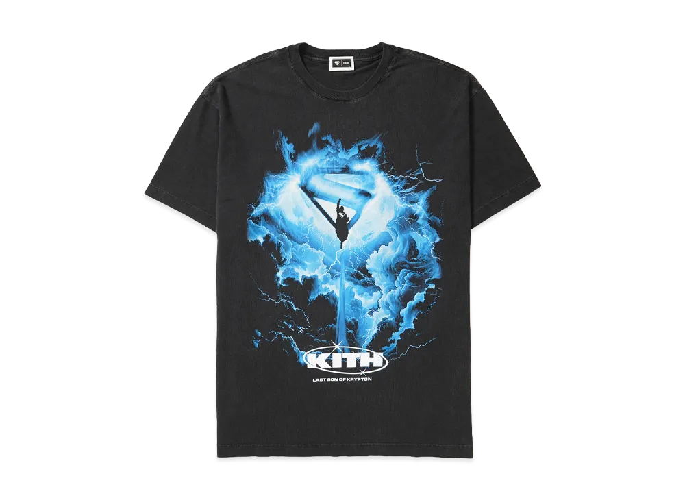 Kith x Superman (2025 Movie) Lightning Vintage Tee "Black"