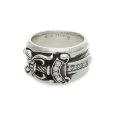 Chrome Hearts Dagger Ring Pave Diamond "Silver"