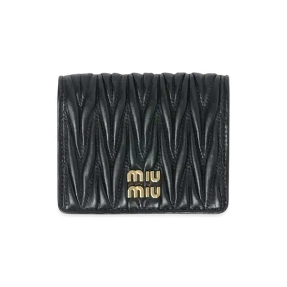 MIUMIU Small Matelasse Nappa Leather Wallet "Black"