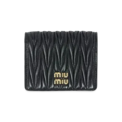 MIUMIU Small Matelasse Nappa Leather Wallet "Black"