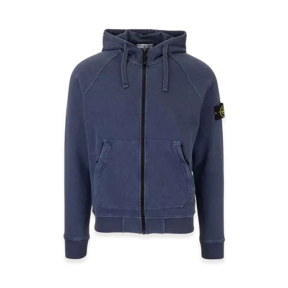 Stone Island 61560 T.CO+OLD Full Zip Hooded Sweatshirt - 21SS "Avio Blue"