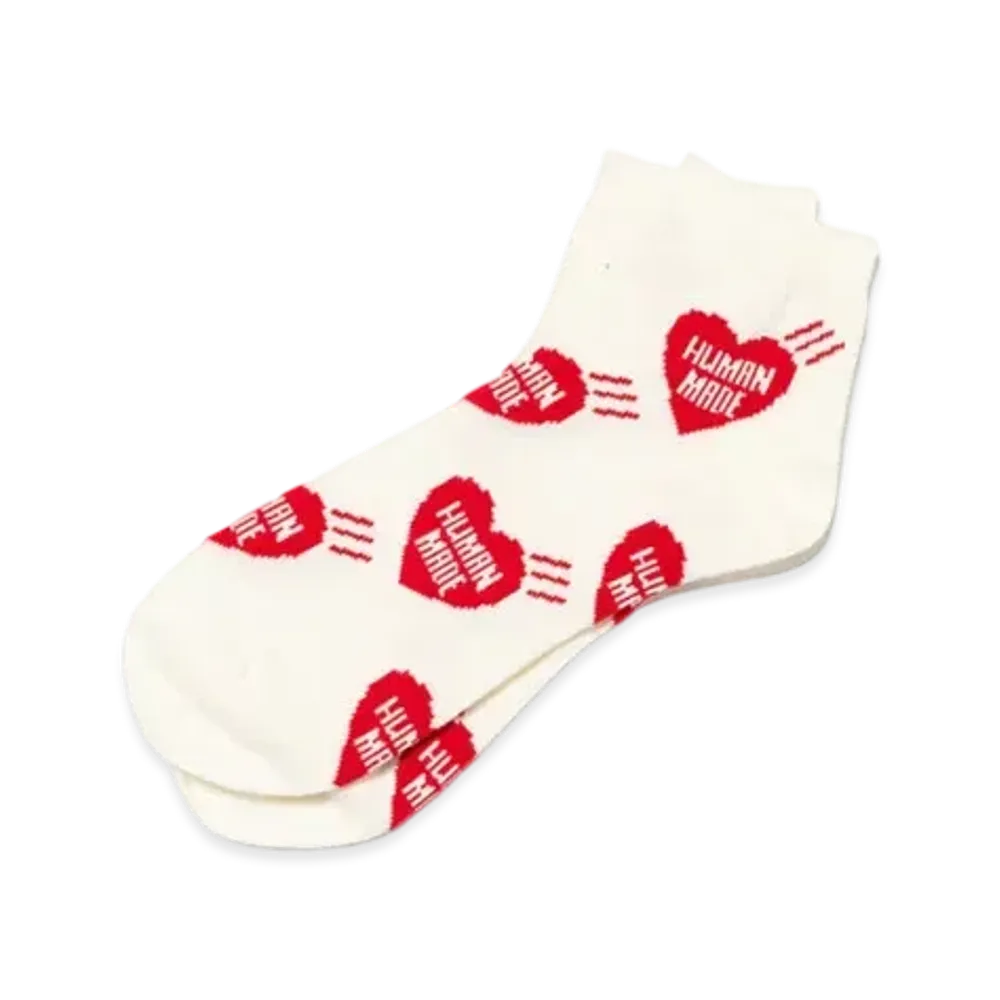 HUMAN MADE Heart Short Socks "Red"