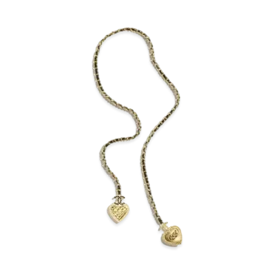 CHANEL Necklace Metal, Lambskin, Glass Pearls & Strass "Gold/Black/Crystal/Pearly White"