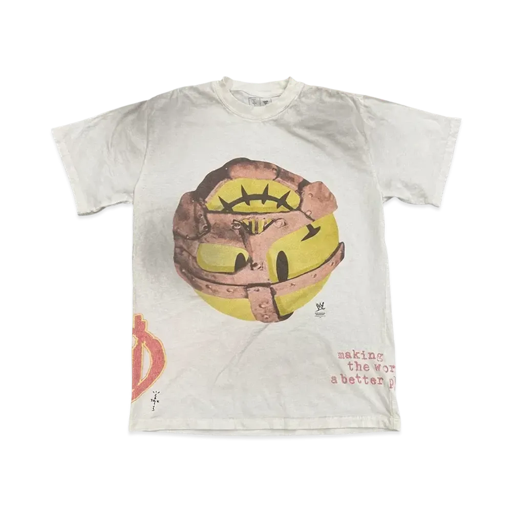 Travis Scott Cactus Jack x WWE Mankind Tee "White"