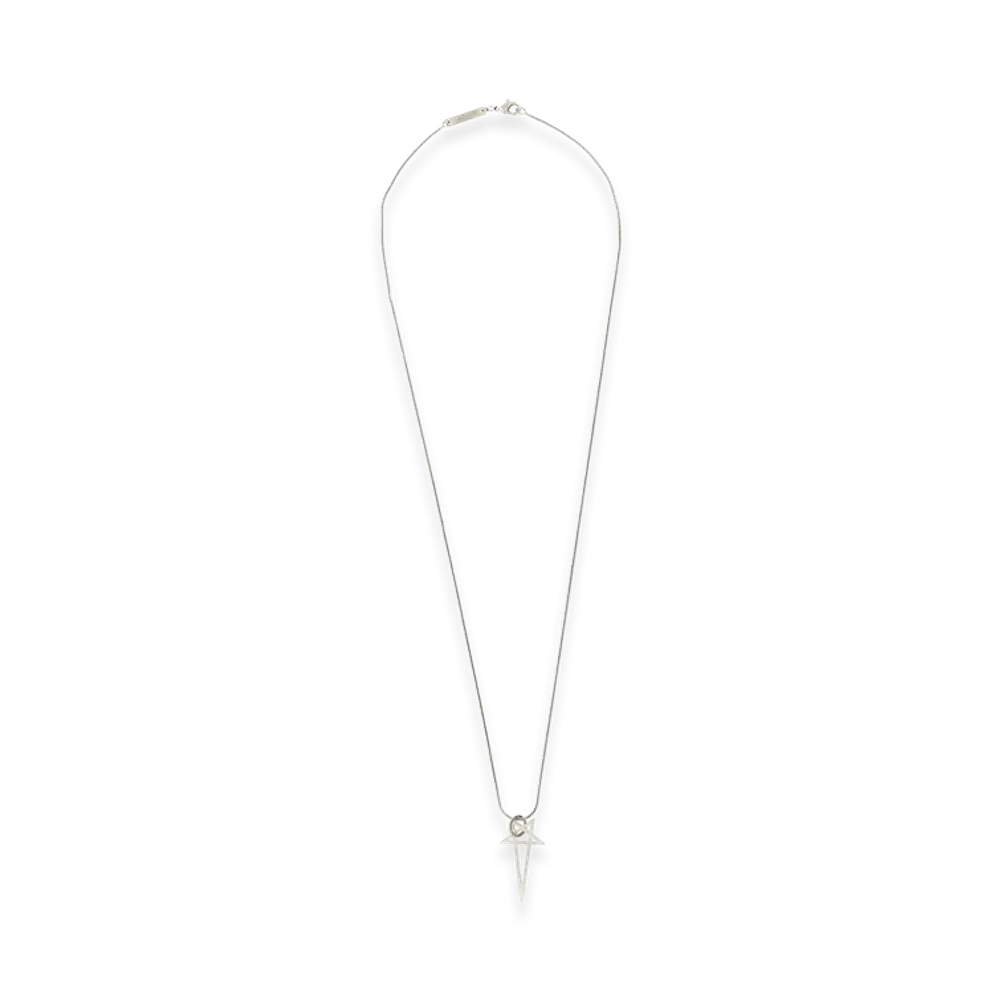 Rick Owens Pentagram Brass Necklace "Silver"