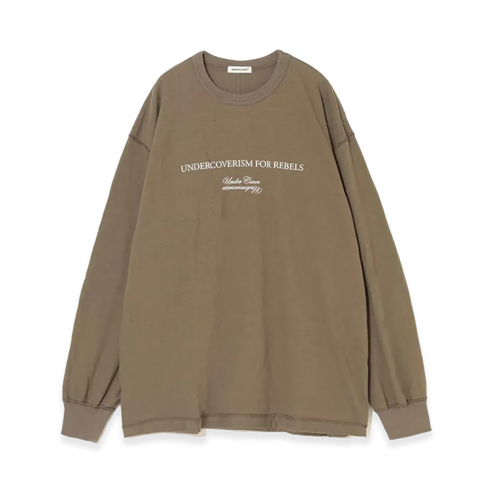 UNDERCOVER Cotton Rayon Long Sleeve T-shirt "Gray Brown"