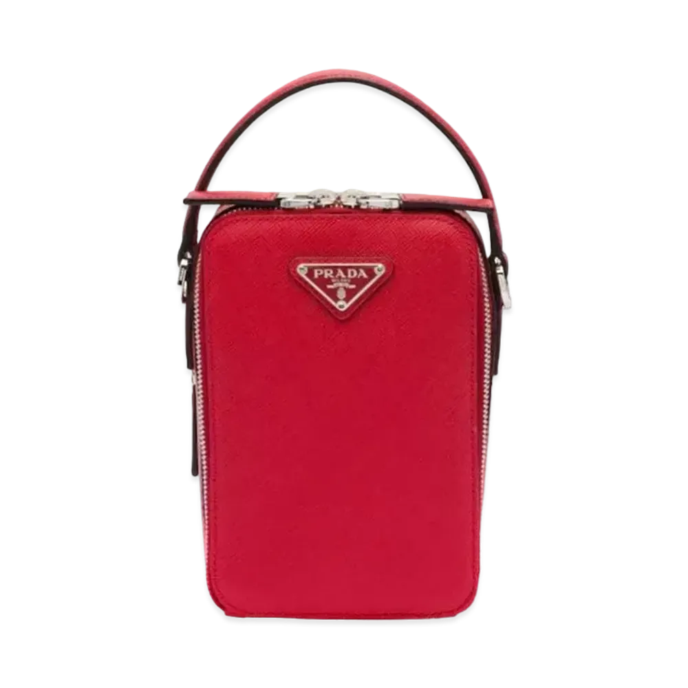 PRADA Brique Saffiano Leather Bag "Red"