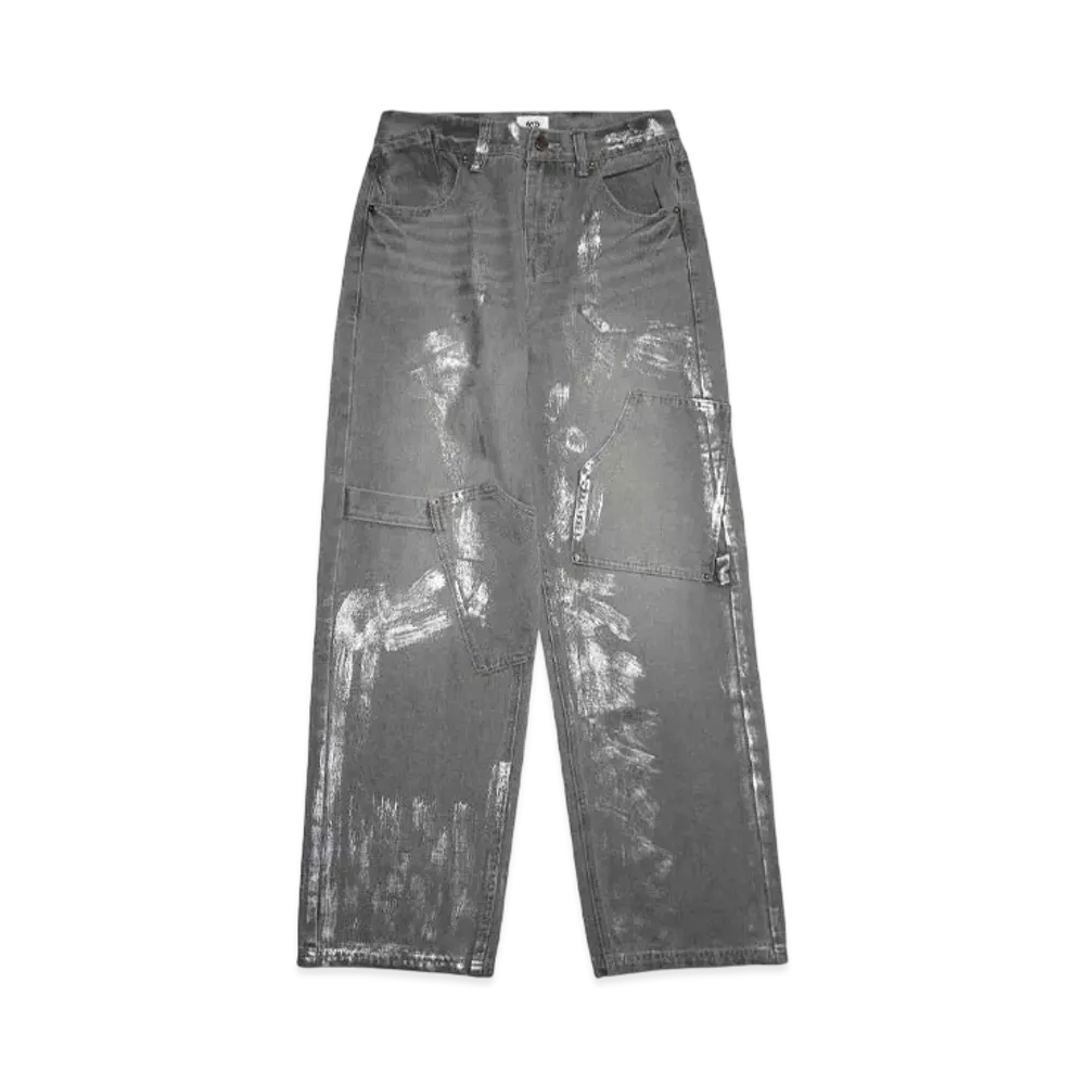 HTH foil print denim "BLACK"