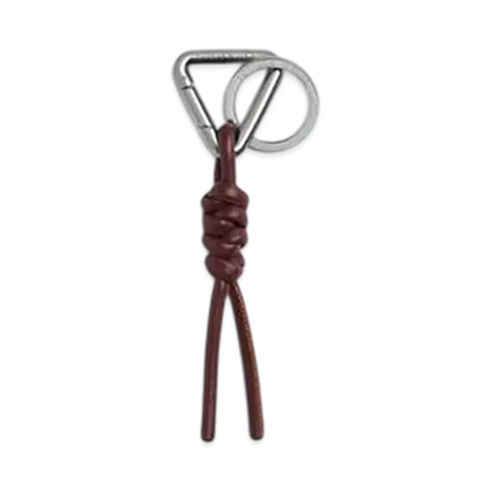 Bottega Veneta Triangle Key Ring "Madder Brown"