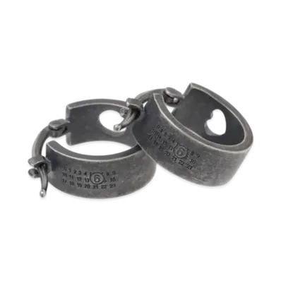 MM6 Maison Margiela Industrial Earrings "Vintage Silver"
