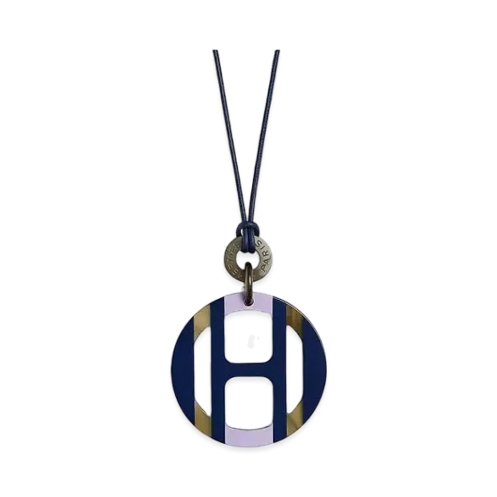 Hermes H Equipe Pendant Buffalo Horn "Lilas"