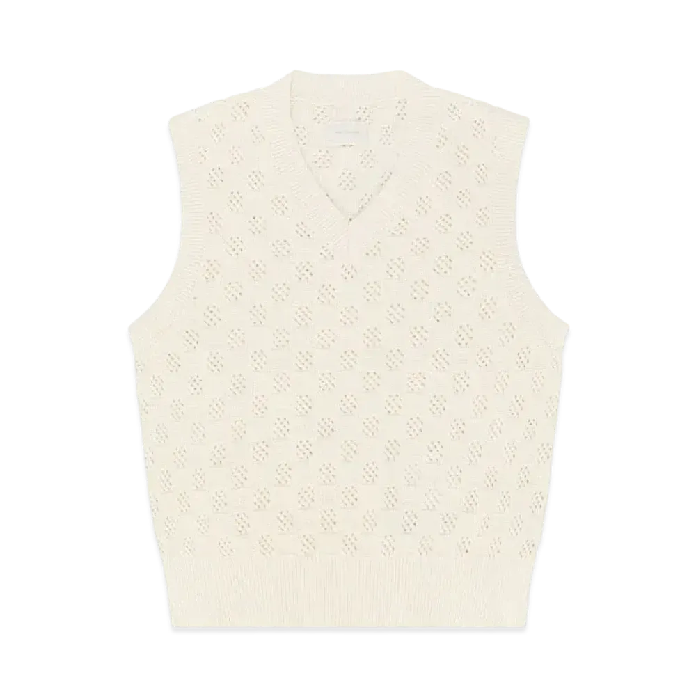 Aime Leon Dore Checkered V-Neck Vest "Cream"