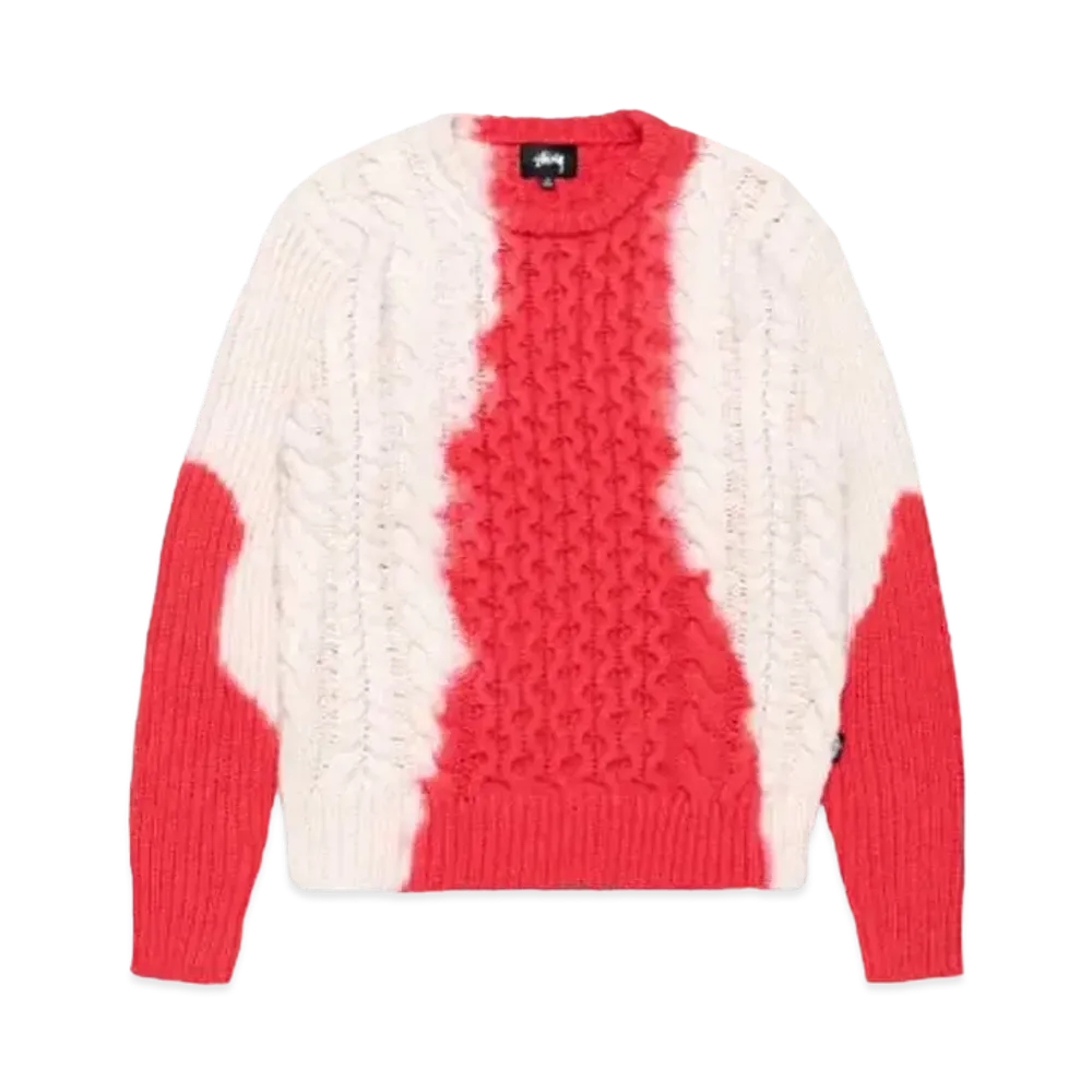 Stussy Tie Dye Fisherman Sweater "Red"