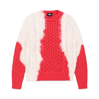 Stussy Tie Dye Fisherman Sweater "Red"
